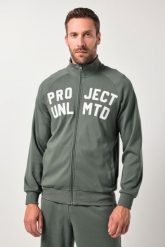 Męska Kurtka treningowa fitness stójka naszywka na piersi do rozm. 7 XL. Zielone kurtki JAY-PI, m, z aplikacjami, z bawełny, bez kaptura. Za 349.99 zł.