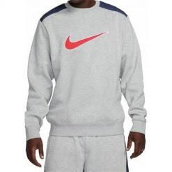 Bluza sportowa męska Nike FN0245064. Szare bluzy bez kaptura Nike, m, bez wzorów, bez kaptura. Za 248.00 zł.