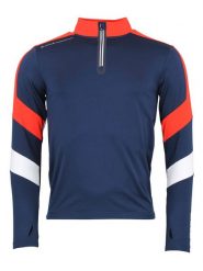 Peak Mountain Koszulka funkcyjna "Caspiro" w kolorze granatowo-pomarańczowym rozmiar: XL. Niebieskie t-shirty sportowe Peak Mountain, bez wzorów, bez ramiączek, outdoorowe. Za 135.81 zł.