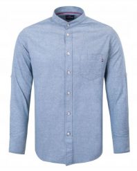 Koszula Weekendowa - Pako Jeans - Lekko Taliowana - Błękit, Na Stójce. Niebieskie koszule Pako Jeans, l, bez wzorów, z bawełny, bez kołnierzyka, bez ramiączek. Za 169.00 zł.