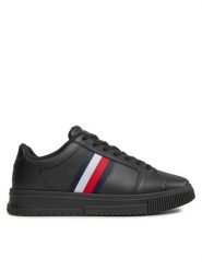 Tommy Hilfiger Sneakersy Supercup Lth Stripes Ess FM0FM04895 Czarny. Czarne buty sportowe casual Tommy Hilfiger, bez wzorów, ze skóry, bez zapięcia. Za 339.99 zł.