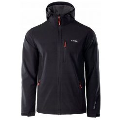 Kurtka męska Softshell Hi-Tec Caen - czarno-pomarańczowa, Rozmiar M. Brązowe kurtki Hi-tec, m, bez wzorów, z polaru, bez kaptura. W wyprzedaży za 199.99 zł.