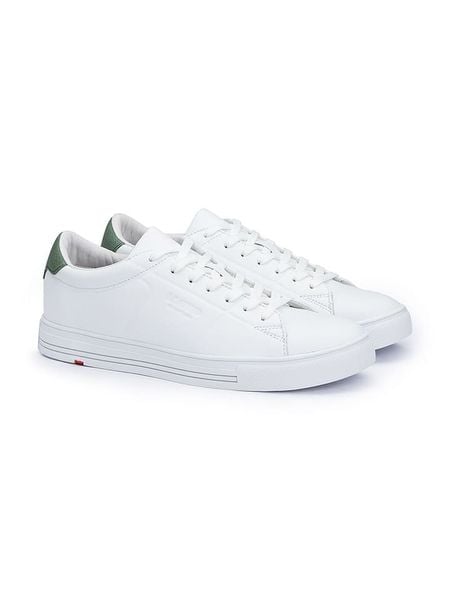 LLOYD Skórzane sneakersy "Enrico" w kolorze biało-zielonym rozmiar: 43. Białe buty sportowe casual Lloyd, bez wzorów, bez zapięcia. Za 262.91 zł.