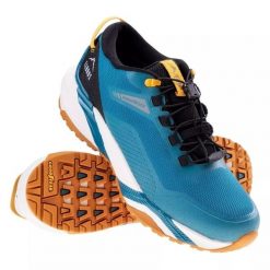 Buty Elbrus Faren Wp Gr M 92800488751 niebieskie. Niebieskie buty turystyczne bez wzorów, z gumy, bez zapięcia. Za 495.46 zł.