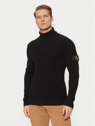 Stone Island Golf 8115552C2 Czarny Regular Fit. Czarne golfy Stone Island, m, bez wzorów, z wełny, bez kołnierzyka, bez ramiączek. Za 1,559.00 zł.