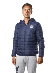 Kurtka męska z kapturem Leone 1947 Apparel. Niebieskie kurtki LEONE 1947 APPAREL, m, bez wzorów, z puchu, z kapturem. Za 147.31 zł.