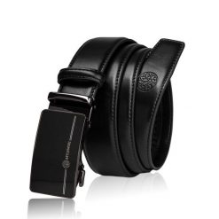 Skórzany pasek BETLEWSKI C35-LI CZARNY 100. Czarne paski bez wzorów, z materiału. Za 99.99 zł.