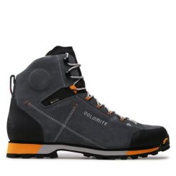 Trekkingi Dolomite. Szare botki sznurowane Dolomite, bez wzorów, z gore-texu, bez obcasa, bez zapięcia. Za 969.99 zł.