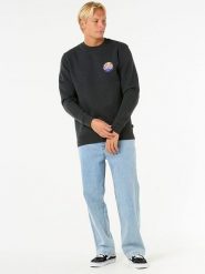 Rip Curl Bluza "Wetsuit Icon Crew" w kolorze antracytowym rozmiar: M. Czarne bluzy Rip Curl, m, bez wzorów, bez kaptura. Za 157.73 zł.