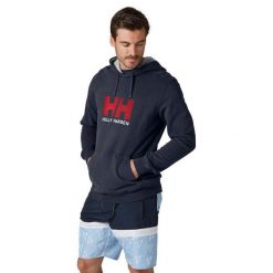 Bluza sportowa męska Helly Hansen Logo Hoodie. Niebieskie bluzy z kapturem Helly Hansen, m, bez wzorów, z kapturem. W wyprzedaży za 259.45 zł.
