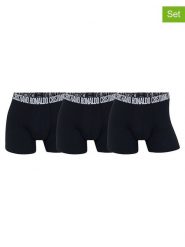 CR7 Bokserki (3 pary) w kolorze czarnym rozmiar: XXL. Czarne bokserki CR7, xxl, bez wzorów. Za 84.99 zł.