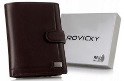 Portfel skórzany Rovicky PC-104L-BAR brązowy. Brązowe portfele ROVICKY, bez wzorów, ze skóry. Za 75.99 zł.