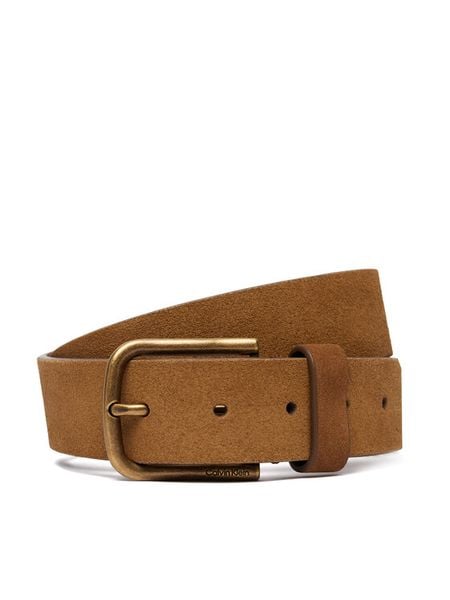 Calvin Klein Pasek Round Buckle Suede 35Mm Fixed LV04D7070G Brązowy. Brązowe paski CALVIN KLEIN, bez wzorów, ze skóry. Za 209.99 zł.