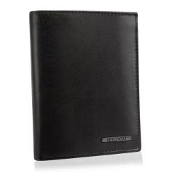Portfel męski BETLEWSKI BPM-VTC-300 CZARNY. Czarne portfele Betlewski, bez wzorów, ze skóry. Za 109.99 zł.