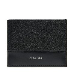 Duży Portfel Męski Calvin Klein. Czarne portfele CALVIN KLEIN, bez wzorów. Za 259.99 zł.