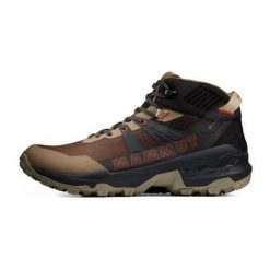 Buty trekkingowe męskie Mammut Sertig Ii Mid Gtx. Brązowe buty trekkingowe Mammut, bez wzorów, z materiału, za kostkę, bez zapięcia, trekkingowe. Za 989.00 zł.