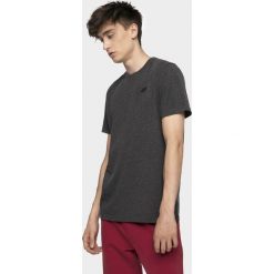 T-shirt męski TSM300 - ciemny szary melanż. Szare t-shirty 4F, m, bez wzorów, bez kołnierzyka, bez ramiączek. Za 39.99 zł.