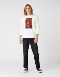 MĘSKA BLUZA WRANGLER SOUL REBEL CREW WHITE W681H1989 112141474. Białe bluzy Wrangler, m, bez wzorów, bez kaptura. Za 149.99 zł.