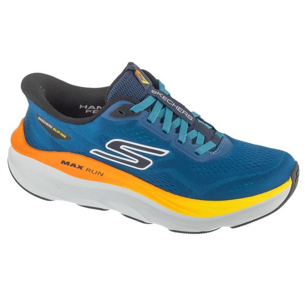 Buty do biegania męskie, Slip-Ins: Max Run. Niebieskie buty do biegania Skechers, bez wzorów, bez zapięcia, do biegania, skechers sport. Za 479.99 zł.