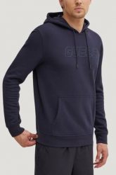 GUESS Granatowa bluza męska Aldwin, Rozmiar L. Niebieskie bluzy z kapturem Guess, l, z aplikacjami, z kapturem. W wyprzedaży za 189.99 zł.
