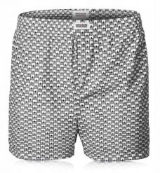 Męskie Bokserki Luźne, Majtki z Rozporkiem na Guzik - Szaro-Białe - Pako Jeans. Szare bokserki Pako Jeans, l, bez wzorów, z bawełny. Za 33.00 zł.