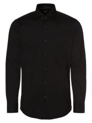 BOSS Koszula łatwa w prasowaniu Mężczyźni Slim Fit czarny, 42. Czarne koszule Boss, m, bez wzorów, bez kołnierzyka, bez ramiączek. Za 549.95 zł.