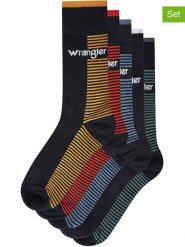 Wrangler Skarpety (5 par) "Brew" w kolorze granatowym ze wzorem rozmiar: 38-42. Niebieskie skarpety Wrangler, bez wzorów. Za 59.95 zł.