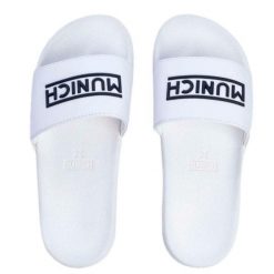 Sandały MUNICH FLAT SLIDER D LOGO WH Biały. Białe sandały munich, z gumy, bez zapięcia. Za 150.57 zł.