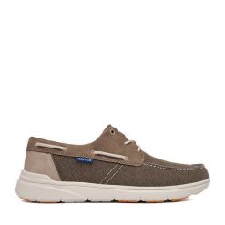 Półbuty Nautica. Brązowe eleganckie półbuty Nautica, bez wzorów, bez obcasa, bez zapięcia. Za 179.99 zł.