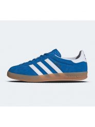 Adidas Skórzane sneakersy "Gazelle" w kolorze niebieskim rozmiar: 44 2/3. Niebieskie buty sportowe casual Adidas, bez wzorów, bez zapięcia. Za 448.99 zł.