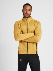 Bluza dresowa zapinana na zamek błyskawiczny Hummel Cima XK. Brązowe bluzy bez kaptura Hummel, m, bez wzorów, z dresówki, bez kaptura. Za 233.95 zł.