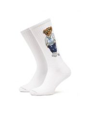 Polo Ralph Lauren Skarpety Wysokie Męskie 449973027002 Biały. Białe skarpety Polo Ralph Lauren, bez wzorów, z bawełny. Za 59.99 zł.
