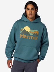 Marmot Bluza "Coastal" w kolorze niebiesko-zielonym rozmiar: M. Niebieskie bluzy Marmot, m, bez wzorów, z kapturem. Za 193.24 zł.