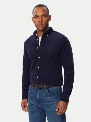 Tommy Hilfiger Koszula Solid MW0MW40486 Granatowy Regular Fit. Niebieskie koszule Tommy Hilfiger, m, bez wzorów, z bawełny, bez kołnierzyka, bez ramiączek. Za 409.99 zł.