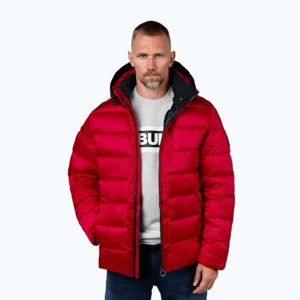 Kurtka zimowa męska Pitbull Barles Ribstop Padded Hooded. Czerwone kurtki PITBULL, na zimę, m, bez wzorów, z bawełny, bez kaptura. Za 209.99 zł.
