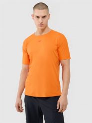 4F Koszulka rowerowa szybkoschnąca męska - pomarańczowa XL. Brązowe t-shirty 4F, l, bez wzorów, z dzianiny, bez kołnierzyka, bez ramiączek. W wyprzedaży za 99.99 zł.