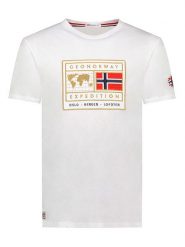Geographical Norway Koszulka "Jofoten" w kolorze białym rozmiar: XXL. Białe bezrękawniki Geographical Norway, xxl, bez wzorów, z bawełny, bez kołnierzyka, bez ramiączek. Za 70.08 zł.
