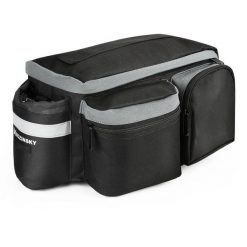 Torba rowerowa 6L z paskiem na ramię Czarna. Czarne torby na ramię Wozinsky, bez wzorów, z materiału, na ramię, duże, bez dodatków. Za 122.00 zł.