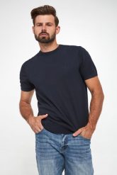 Sweter męski z krótkim rękawem ARMANI EXCHANGE. Swetry nierozpinane Armani Exchange, l, bez wzorów, bez kołnierzyka, bez ramiączek. W wyprzedaży za 291.75 zł.
