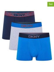 DKNY Bokserki (3 pary) w kolorze niebiesko-jasnoszaro-granatowym rozmiar: XL. Niebieskie bokserki DKNY, xl, bez wzorów. Za 78.84 zł.