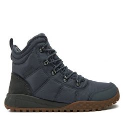 Trekkingi Columbia. Szare botki sznurowane Columbia, bez wzorów, bez obcasa, bez zapięcia. Za 349.99 zł.