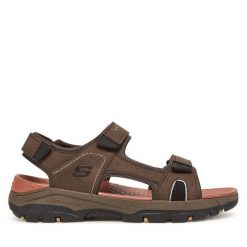 Sandały Skechers. Brązowe sandały Skechers, bez zapięcia. Za 199.99 zł.