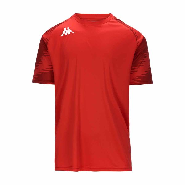 Koszulka Kappa Daverno. Czerwone t-shirty sportowe Kappa, bez wzorów, bez ramiączek, na fitness i siłownię. Za 152.50 zł.