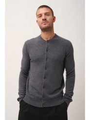 Just Cashmere Kaszmirowy kardigan "Anais" w kolorze antracytowym rozmiar: L. Czarne swetry rozpinane Just Cashmere, l, bez wzorów, z kaszmiru, bez kołnierzyka, bez ramiączek. Za 478.99 zł.