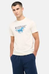 Męski T-Shirt Mustang Style Austin Whisper White 1016484 2013. Białe t-shirty Mustang, m, bez wzorów, bez kołnierzyka, bez ramiączek. Za 69.99 zł.