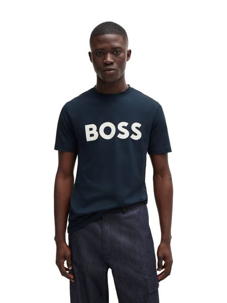 Hugo Boss Fashion Koszulka w kolorze granatowym rozmiar: L. Niebieskie bezrękawniki Hugo Boss Fashion, l, bez wzorów, z bawełny, bez kołnierzyka, bez ramiączek. Za 257.45 zł.