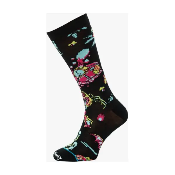 Stance Skarpety Crash Landing , czarny, rozmiar L. Czarne skarpety Stance, z aplikacjami, z bawełny. W wyprzedaży za 49.99 zł.