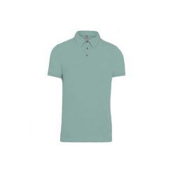 Koszulka polo z dżerseju Kariban. Zielone koszulki polo KARIBAN, m, bez wzorów, z dżerseju, bez kołnierzyka, bez ramiączek. Za 118.00 zł.