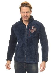 Peak Mountain Kurtka polarowa w kolorze granatowym rozmiar: M. Niebieskie kurtki Peak Mountain, m, bez wzorów, z materiału, bez kaptura. Za 130.99 zł.