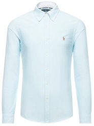 Polo Ralph Lauren Koszula Classics 710784299011 Błękitny Slim Fit. Niebieskie koszule Polo Ralph Lauren, m, bez wzorów, z bawełny, bez kołnierzyka, bez ramiączek. Za 319.99 zł.